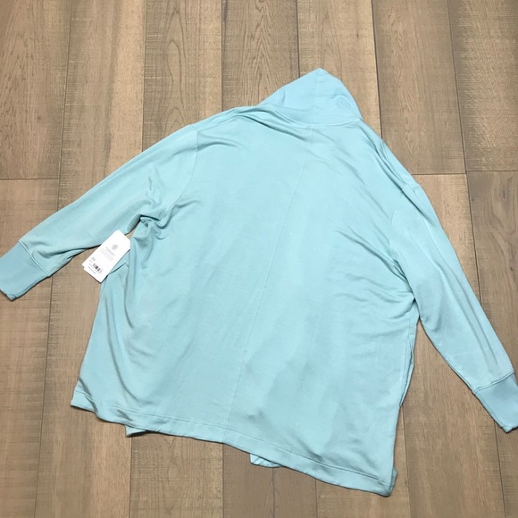 Athleta Cardigan Pranayama Wrap Womens Size 2X Green Relaxed Open Front Cozy NEW - Picture 10 of 11